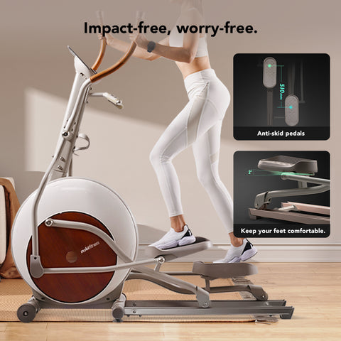 large stride length-Elliptical Machine Smart Cardio Elliptical Trainers for Home - retro style - mobifitness