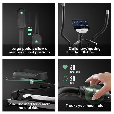 details heart rate sensor - Elliptical Machine Smart Cardio Elliptical Trainers for Home - mobifitness